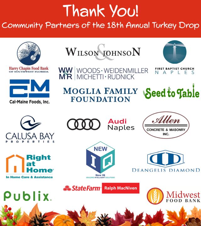 CWA Cares 8 18th annual turkey drop 2022 sponsors