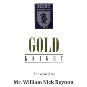 Our CEO, William Beynon, has been honored with the Gold Knight certificate from the MDRT Foundation, the charitable division of the Million Dollar Round Table. This foundation focuses on enhancing lives through grants and scholarships that support education, mentorship, disaster relief, and medical research. Its primary objective is to make a positive impact and improve the well-being of individuals and communities.

Learn more about the MDRT Foundation here: https://hubs.li/Q01SQV9v0

Privacy & Important Disclosures: https://hubs.li/Q01SQP9D0